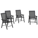 Outsunny 4-PCS Garden Armchairs Outdoor Patio Folding Furniture Black