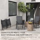 Outsunny 4-PCS Garden Armchairs Outdoor Patio Folding Furniture Black