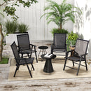 Outsunny 4-PCS Garden Armchairs Outdoor Patio Folding Furniture Black