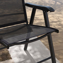 Outsunny 4-PCS Garden Armchairs Outdoor Patio Folding Furniture Black