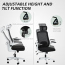 HOMCOM Executive Mesh Office Chair with Headrest, Lumbar Support, Grey