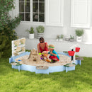 Outsunny Kids Sandbox, Outdoor Playset, for Ages 3-7 Years - Blue