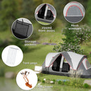Outsunny 2 Room Camping Tent with Waterproof Rainfly & Screen Panels
