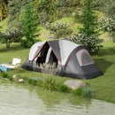 Outsunny 2 Room Camping Tent with Waterproof Rainfly & Screen Panels