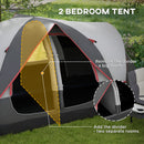 Outsunny 2 Room Camping Tent with Waterproof Rainfly & Screen Panels