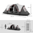 Outsunny 2 Room Camping Tent with Waterproof Rainfly & Screen Panels