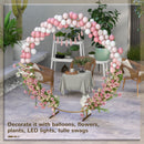 Outsunny 222cm Gold Tone Wedding Arch Round Backdrop Stand for Birthday Party