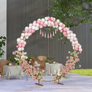Outsunny 222cm Gold Tone Wedding Arch Round Backdrop Stand for Birthday Party