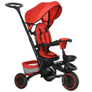 HOMCOM Baby Tricycle 7in1 Stroller with Handle - Red