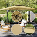 Outsunny Garden Cantilever Parasol w/ Weighted Base Tilt Crank