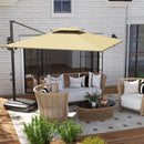 Outsunny Garden Cantilever Parasol w/ Weighted Base Tilt Crank