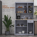 HOMCOM Kitchen Cupboard Storage Cabinet With Adjustable Shelves, Grey