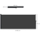 Outsunny Side Awning Retractable, Privacy Screen, 400x160cm