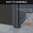 Outsunny Side Awning Retractable, Privacy Screen, 400x160cm