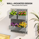 Outsunny Wooden Garden Planters with Trellis Wall-mounted Raised Garden Bed