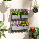 Outsunny Wooden Garden Planters with Trellis Wall-mounted Raised Garden Bed