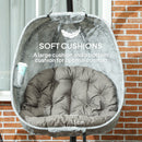 Outsunny Hanging Egg Chair Outdoor Indoor Swing Chair, Folding Basket, Sand