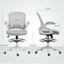 Vinsetto Mesh Office Stool, 60° Swivel Height Adjustable Chair