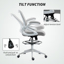 Vinsetto Mesh Office Stool, 60° Swivel Height Adjustable Chair
