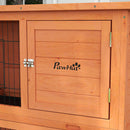 PawHut Wooden Rabbit Hutch, Antiseptic Outdoor, for 1-2 Rabbits - Orange