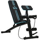 HOMCOM Foldable Dumbbell Bench Weight Training 7 Incline Adjustable, Blue