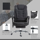 Vinsetto Heated Vibration Massage Office Chair With Footrest,Black