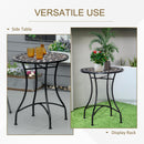 Outsunny 60cm Mosaic Round Bistro Table Outdoor Garden Side Table