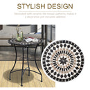 Outsunny 60cm Mosaic Round Bistro Table Outdoor Garden Side Table
