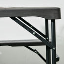 Outsunny HDPE Picnic Table Set w/ Beer Table & 2 Benches for 6, Dark Grey