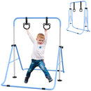 HOMCOM Adjustable Height Foldable Kids Purple Gymnastics Bar With Non-Slip Mats