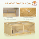 PawHut Wooden Hamster Cage with Sliding Tray, Openable Top, Hut