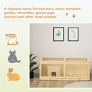 PawHut Wooden Hamster Cage with Sliding Tray, Openable Top, Hut