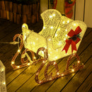 Outsunny Light Up Reindeer & Sleigh Christmas Decoration w/ 170 LED Lights