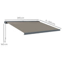 Outsunny 4x3(m) Full Cassette Electric Awning, Aluminium Frame