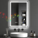 HOMCOM Bathroom Mirror With Bluetooth Clock Lights Demister Pad