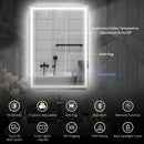 HOMCOM Bathroom Mirror With Bluetooth Clock Lights Demister Pad