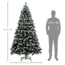 HOMCOM 7ft Artificial Pine Christmas Tree with Pinecones, Steel Base