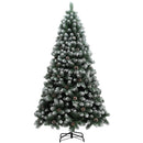HOMCOM 7ft Artificial Pine Christmas Tree with Pinecones, Steel Base