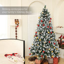 HOMCOM 7ft Artificial Pine Christmas Tree with Pinecones, Steel Base
