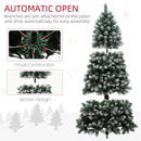 HOMCOM 7ft Artificial Pine Christmas Tree with Pinecones, Steel Base