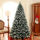HOMCOM 7ft Artificial Pine Christmas Tree with Pinecones, Steel Base