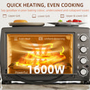 HOMCOM 36L Countertop Toaster Oven With 2 Hot Plates, Grill, Roast, Bake