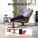 HOMCOM Brown Recliner Chair with Footstool, Backrest Adjustable, Armchair