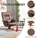 HOMCOM Brown Recliner Chair with Footstool, Backrest Adjustable, Armchair