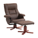 HOMCOM Brown Recliner Chair with Footstool, Backrest Adjustable, Armchair