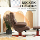HOMCOM Brown Recliner Chair with Footstool, Backrest Adjustable, Armchair