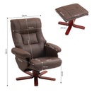 HOMCOM Brown Recliner Chair with Footstool, Backrest Adjustable, Armchair