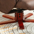 HOMCOM Brown Recliner Chair with Footstool, Backrest Adjustable, Armchair