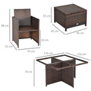 Outsunny Rattan Dining Set 9 Piece - Brown