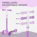 AIYAPLAY Kids 3 Wheel Scooter For 2-6 Years Old W/ Adjustable Height